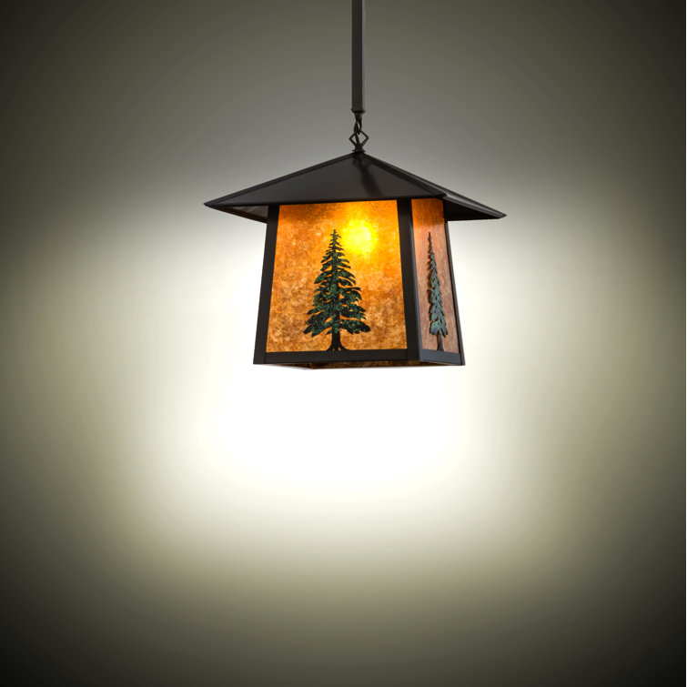 Meyda Lighting Rustic Lodge 1 - Light Verdigris Green Lantern Pendant ...