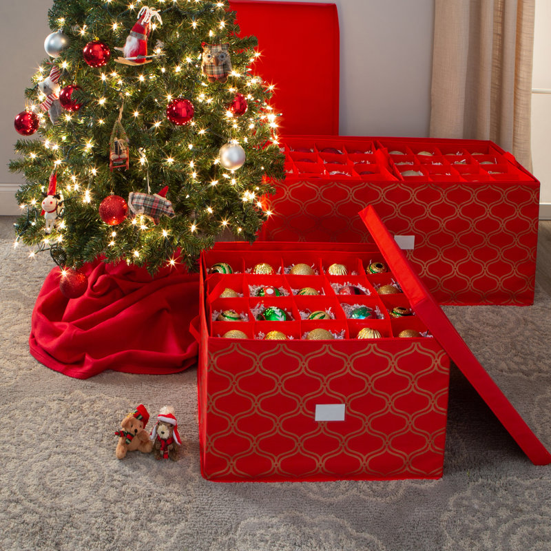 Rangement pour ornements de Noël, H 14,75 cm x l 19,5 cm x P 23 cm