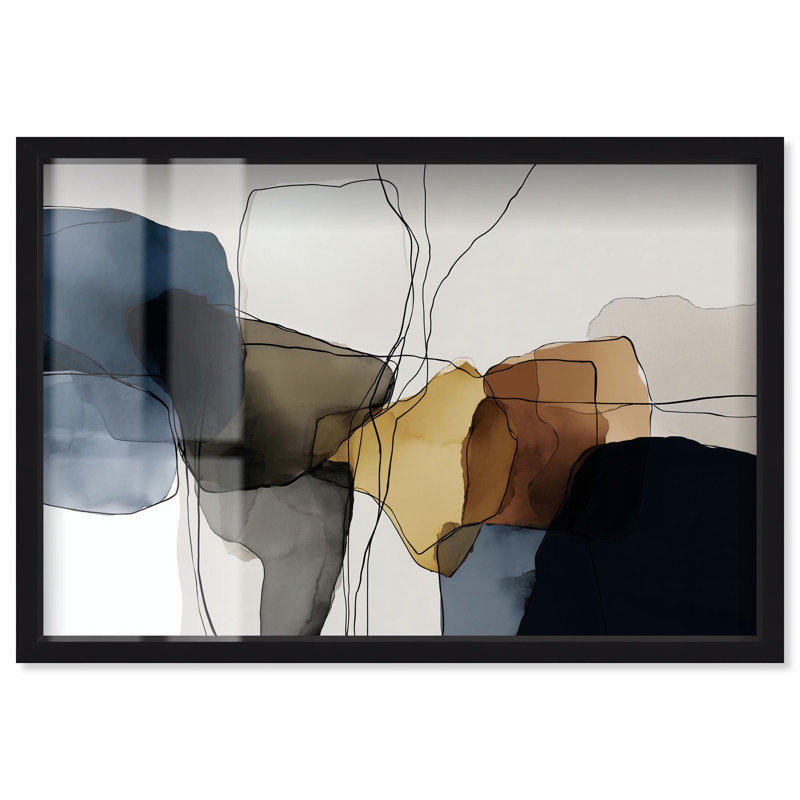 Décoration murale de bureau connectée «Connectioned Colors II Shadowbox» par Art Remedy, cadre noir, 54 x 36, Cadre noir