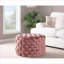 Repose-pieds contemporain en velours rose tressé de 24 po pour repose-pieds | Velours | Rosé-1079729048