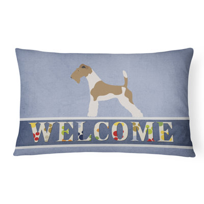  Coussin intérieur / extérieur Wire Fox Terrier Welcome