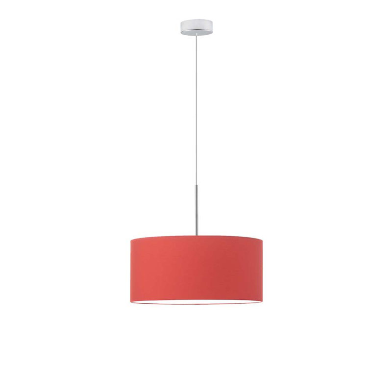 Aubryn 3 - Light Drum Pendant, Red, Chrome, 120cm H x 40cm W x 40cm D