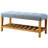 Blue Bench With Oak Composite Wood And Shelf Graceful Frame-623110830