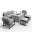 Ensemble de conversation en osier / rotin pour 7 personnes avec coussins Isidore-563092122
