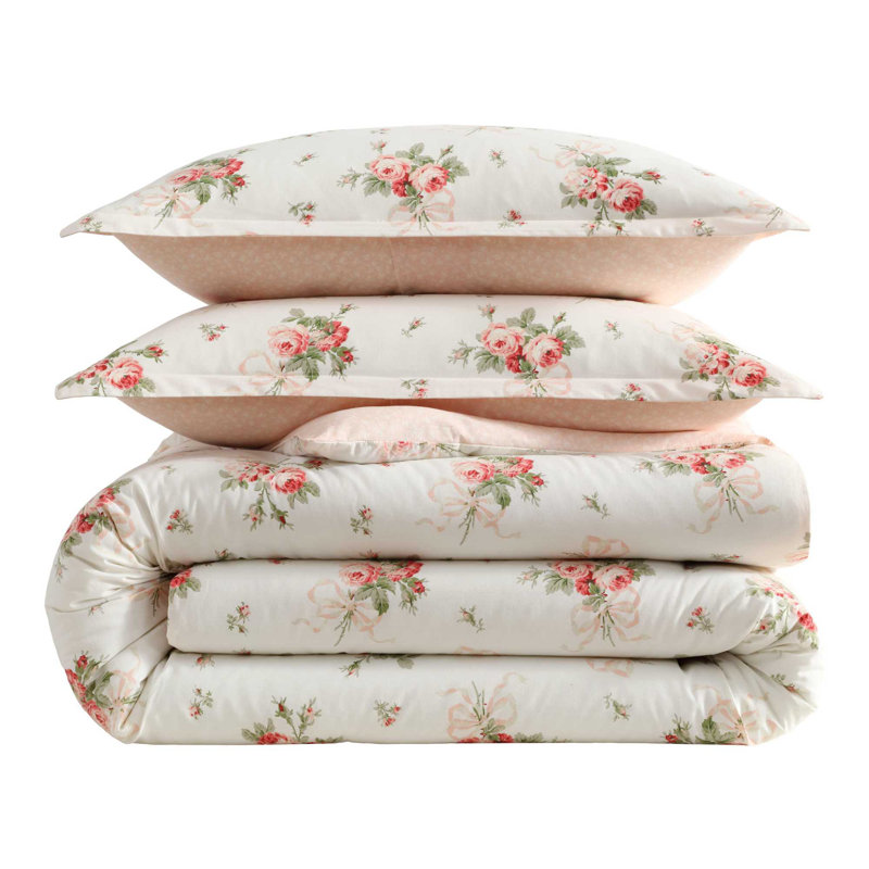 Ensemble d'édredon en coton Laura Ashley, Édredon pour grand lit + 2 taies décoratives
