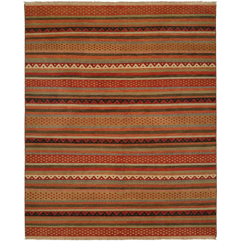 Tapis en laine brun / rouge, Rectangle 2 pi x 3 pi