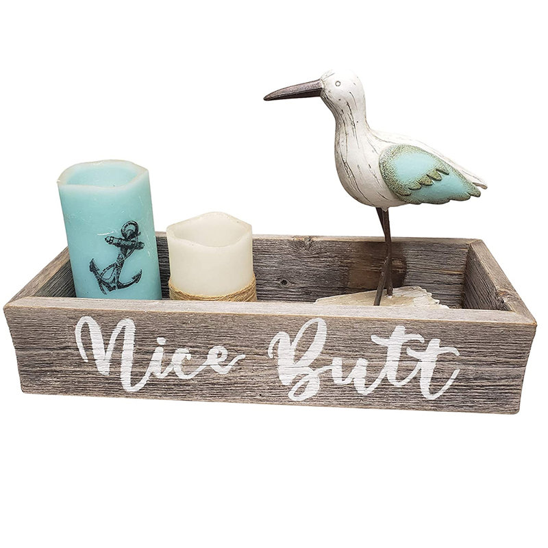 Boîte décorative Cuvier, Gris / Blanc, H 15,9 po x l 6,5 po x P 4,1 po
