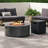 40,000 Btu Round Iron Propane Fire Pit With Tank Holder-529970658