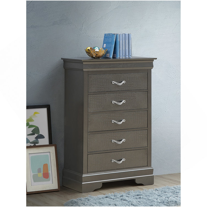 Sleek Transitional Metal Black Chest