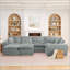 Canapé modulaire en forme de L de 107 po avec deux repose-pieds amovibles en forme de L pour le salon, canapé confortable avec coussins décoratifs et bricolage-2001425650