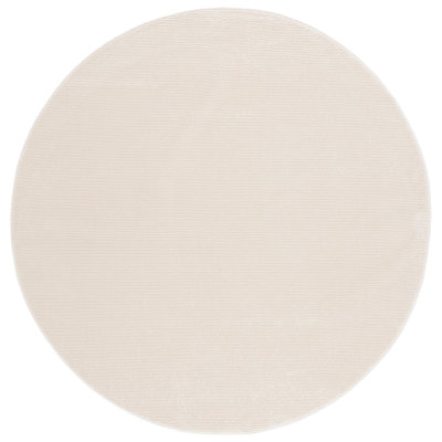 Anabeatriz Solid Color Handwoven Polyester Area Rug in Ivory
