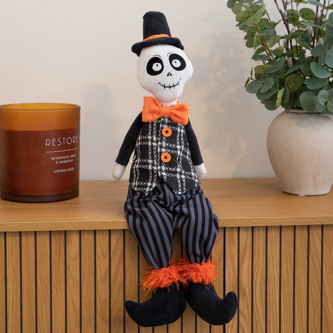 Rackhams Light 60Cm Mr Bones Seated Halloween Decoration With Dangly Legs - Image 7