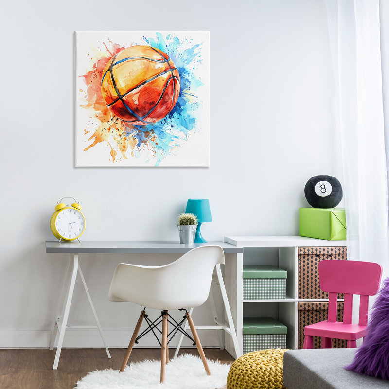  Art mural sur toile "Basketball" par LSR Design Studio, H 30 po x l 30 po