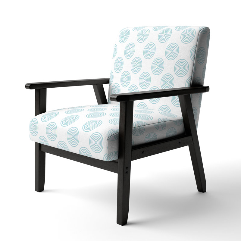 Fauteuil d'appoint rembourré à motif bleu à motif abstrait bleu