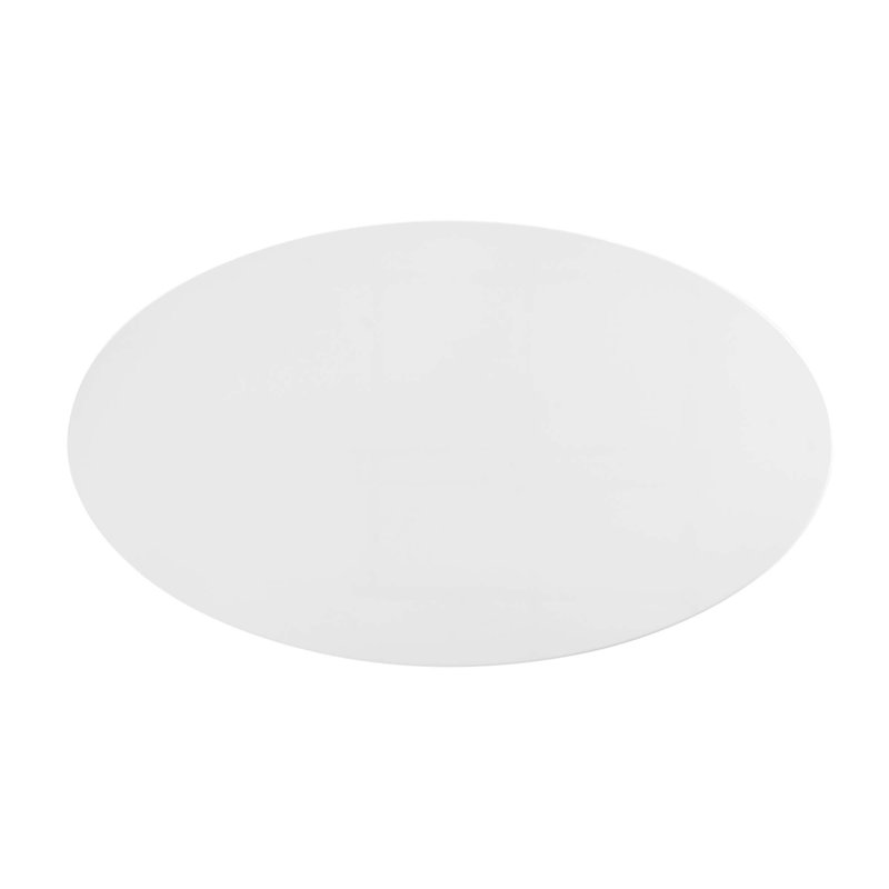 Lippa 48" Oval Wood Grain Dining Table, White, White