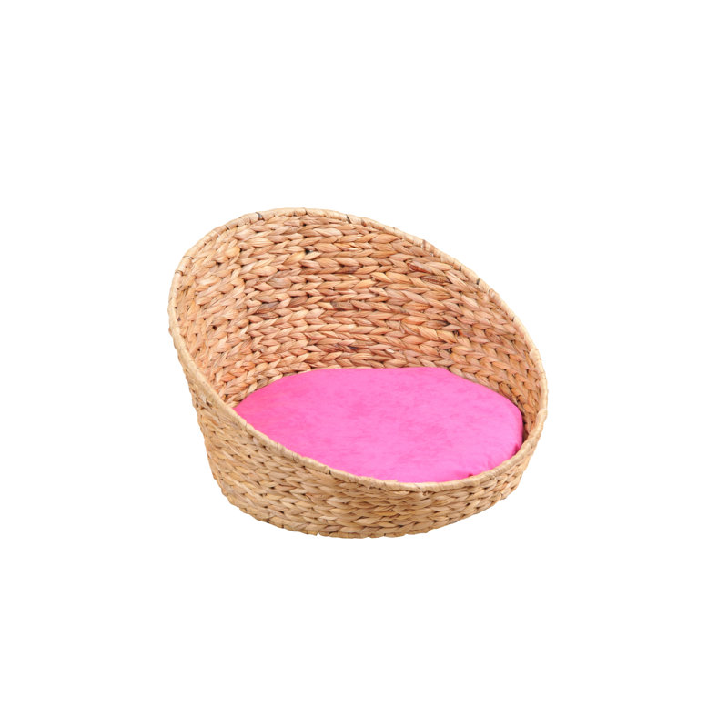 Bolster Pet Bed, Nature/Pink