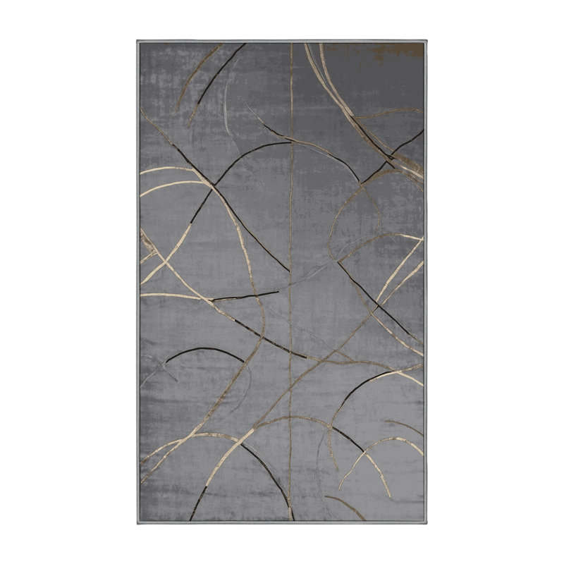 Tapis gris lavable à la machine, Tapis de couloir 2 pi x 4 pi