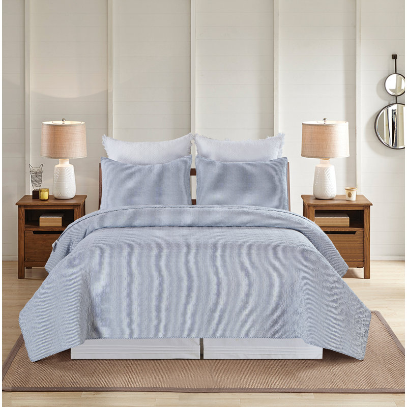 Ensemble de courtepointe en coton Stefanie, Courtepointe double / grand et 2 taies décoratives