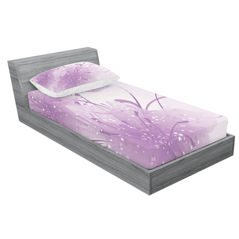 Microfiber Floral Sheet Set, Twin XL Sheet Set with Fitted Sheet