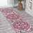 Aailiyah Ornate Large Medallion Machine-Washable Red/Navy Rug-484126087