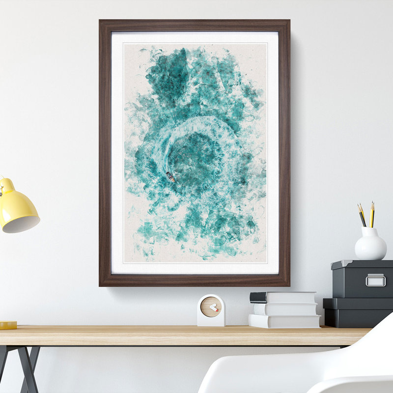 Jet Ski Circle - Picture Frame Painting Print, 63cm H x 45cm W x 2cm D, Walnut Framed