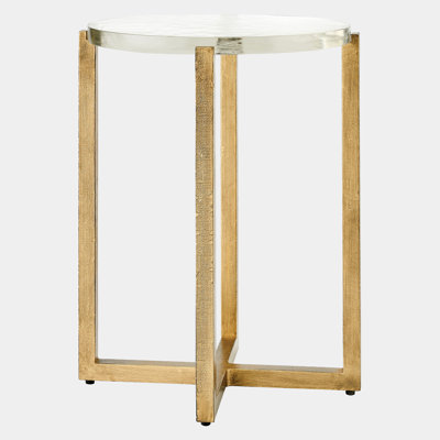 Ice Block Glass End Table