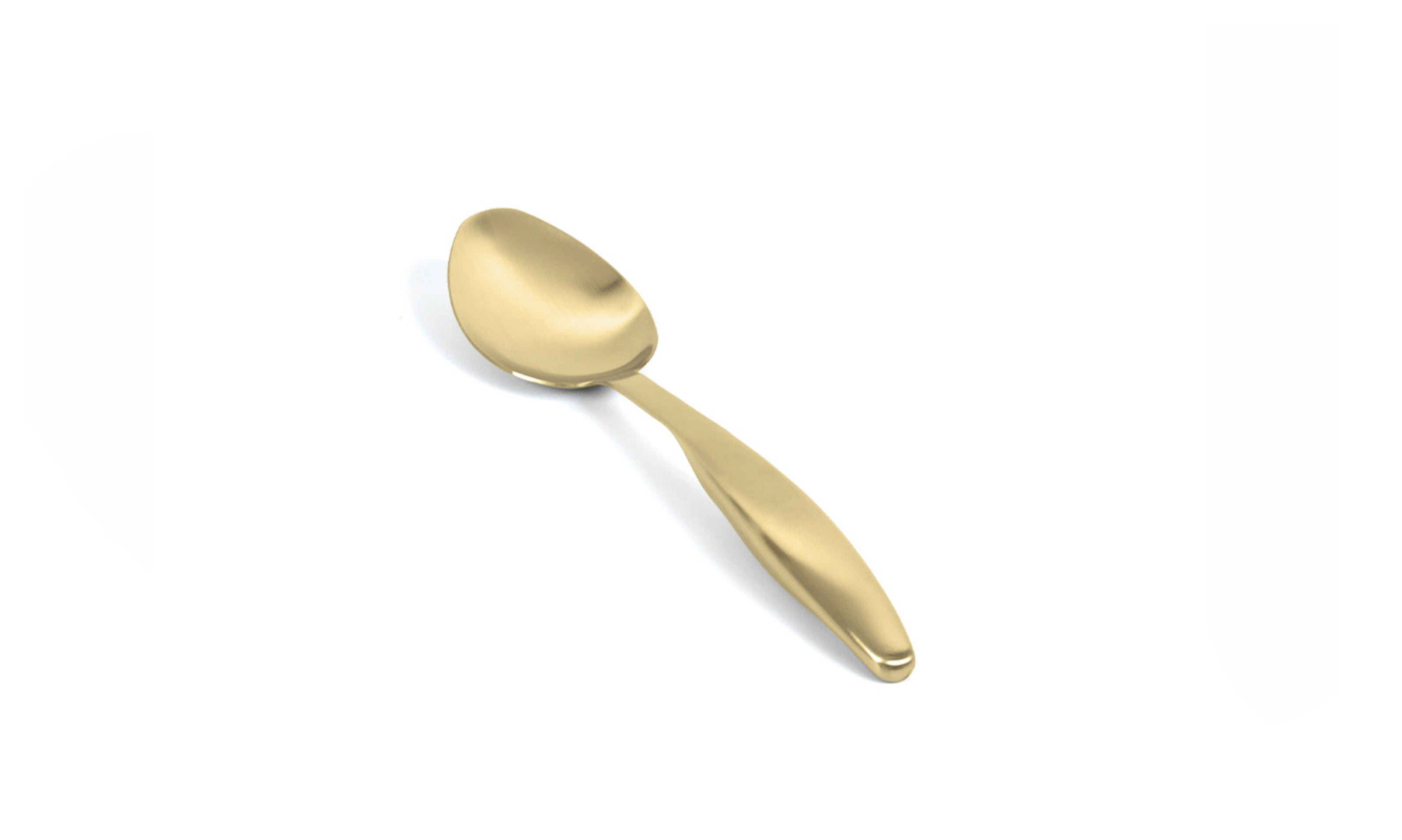 10.25 Brushed Stainless Slotted Spoon - Matte Brass