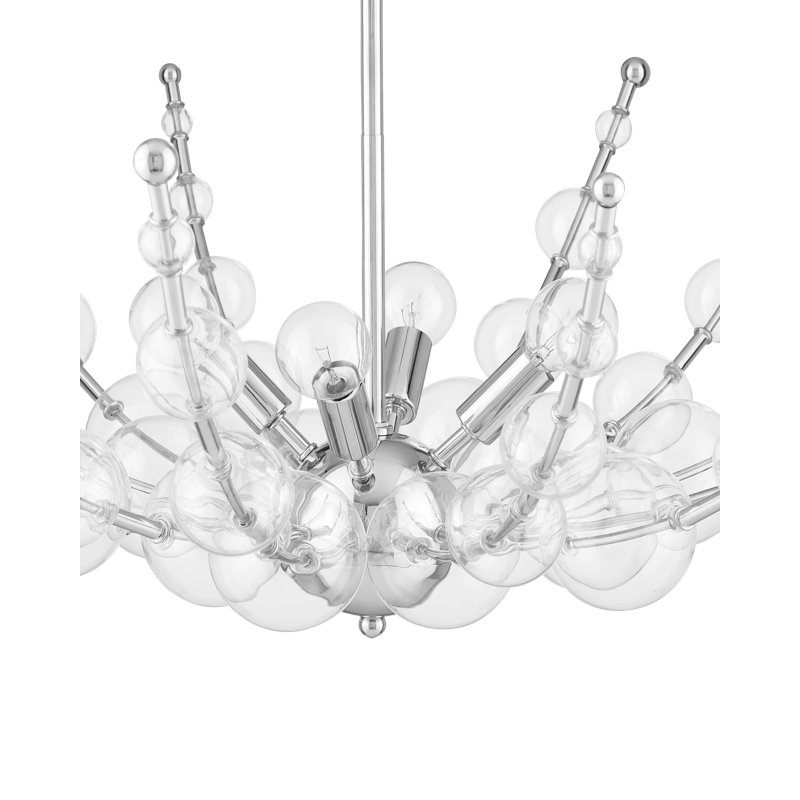 Lustre classique à 4 lumières avec accents en verre soufflé à la main Abberton