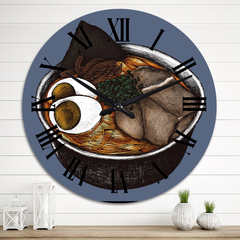 Horloge murale brune Ramen, Moyen