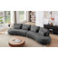 Canapé semi-circulaire surdimensionné en forme de lune avec 2 repose-pieds et 4 coussins-1121434335