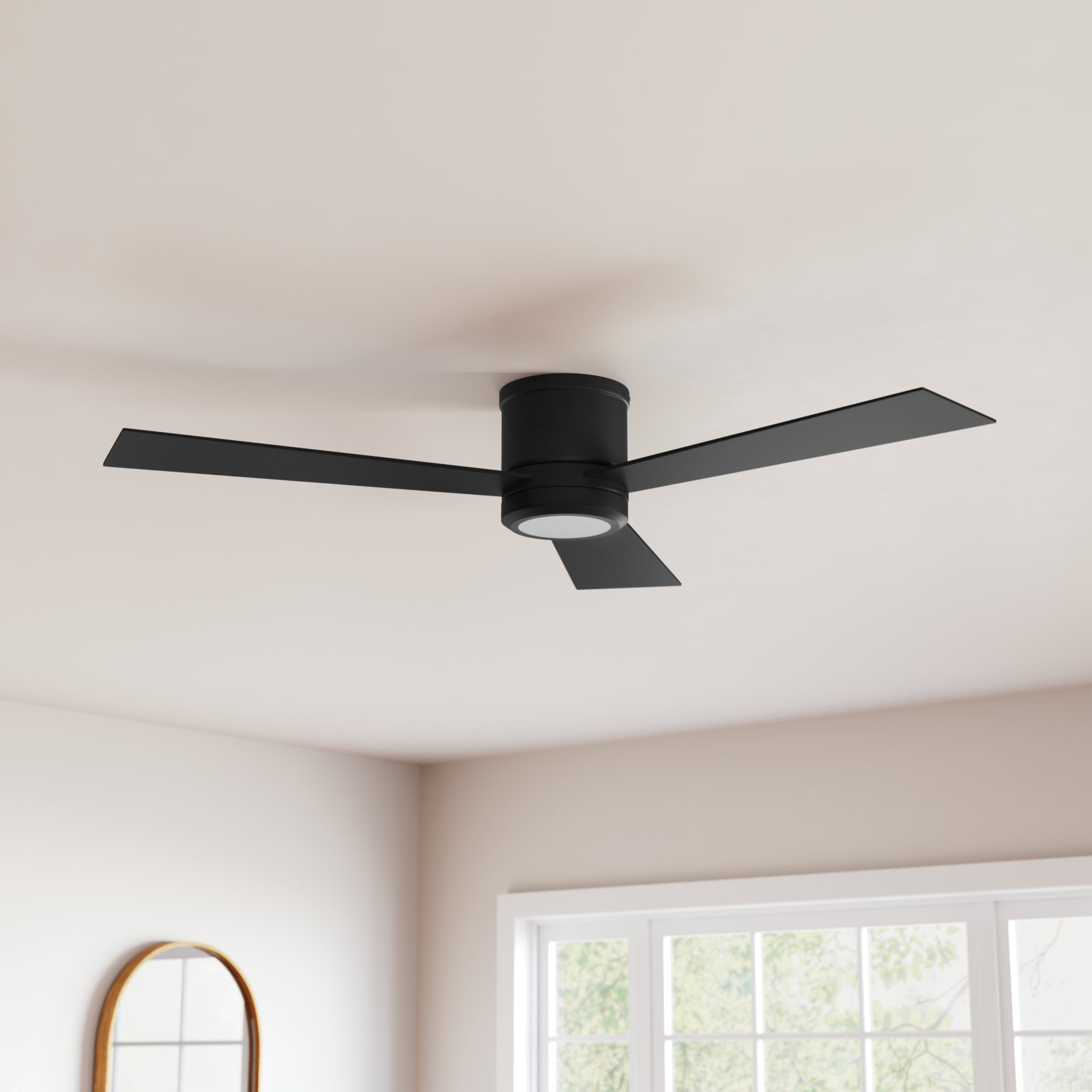 Rodrick Ceiling Fan with LED Light Kit, 52", Midnight Black
