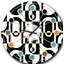 Horloge murale moderne à motif géométrique monochrome - modèle Mid-Century-40743788