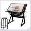 Table à dessin réglable en verre trempé avec chaise et rangement, parfaite pour le dessin, l'impression et le bureau personnel