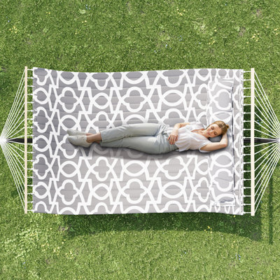 Hamac double avec support pour l'extérieur, hamac portatif robuste avec support en acier réglable pour patio, jardin, plage, cour - Comprend un sac de transport