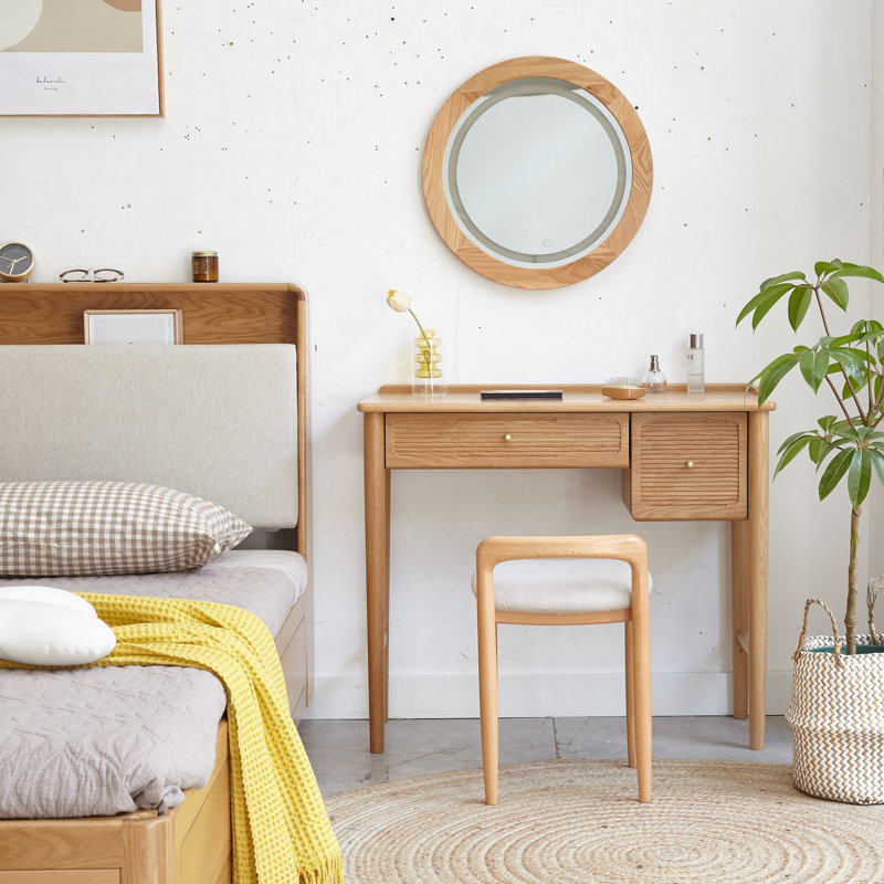 Banc de tabouret en bois de hêtre naturel pour salle à manger
