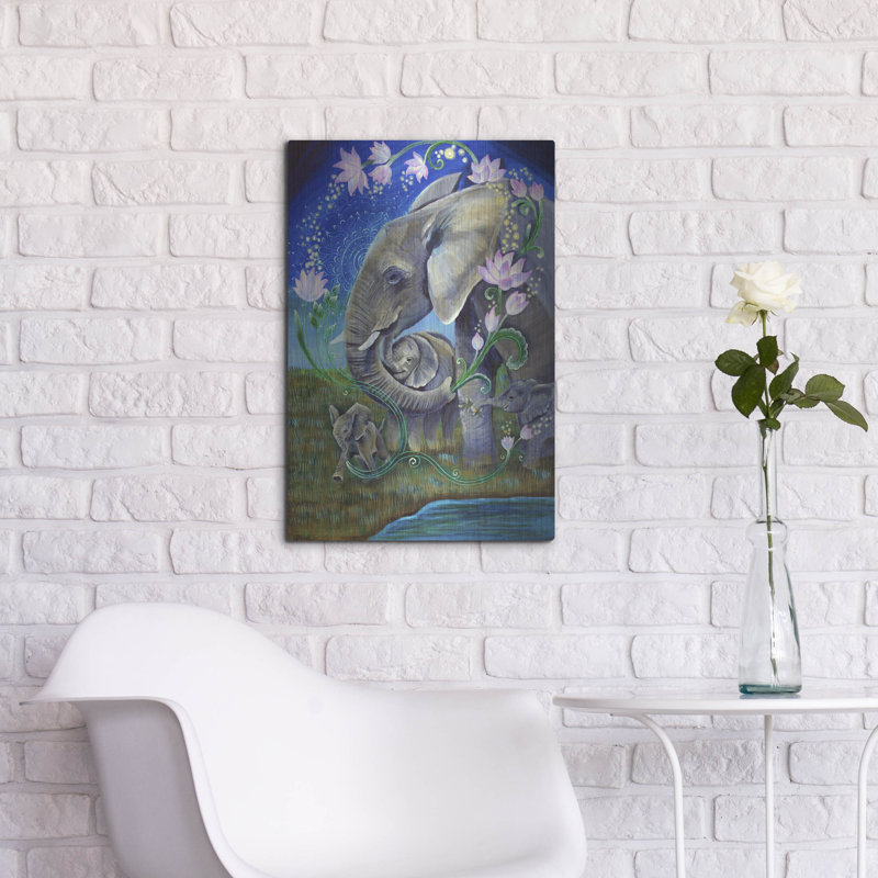 «Elephants For Peace» par Verena Wild, art mural en métal, H 24 po x l 16 po