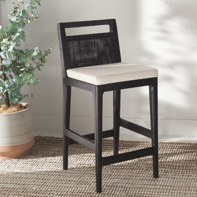 Velga Solid Wood Upholstered Counter Stool