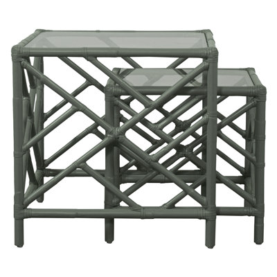 Chippendale Glass Top Nesting Tables