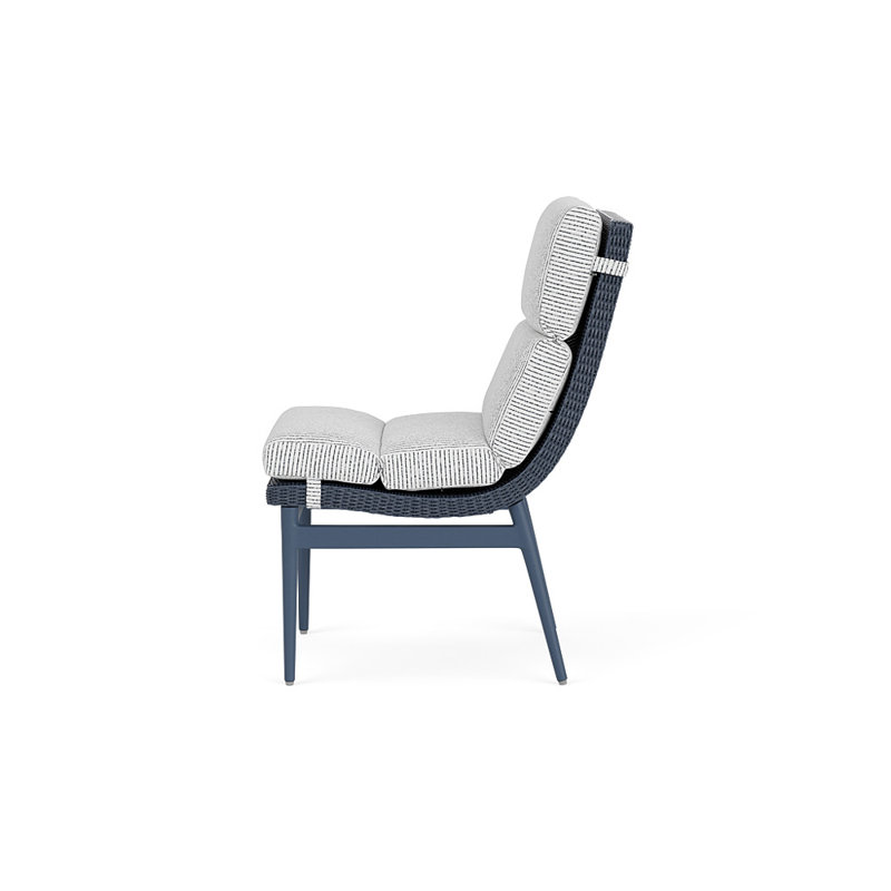 Cascade Outdoor Dining Side Chair, Burson Domino, Denim Blue