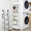Armoire de rangement roulante mince avec tablettes à 7 niveaux, organisateur de salle de bain coulissant haut et étroit de 71 po sur roulettes avec poignée-1616465385
