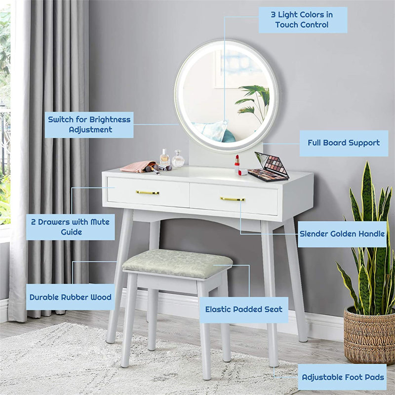 Jarnagin Dressing Table with Mirror