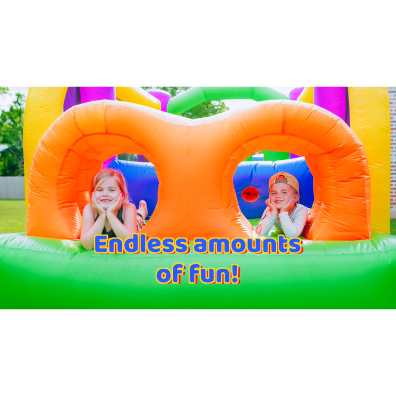 Colorful Inflatable Obstacle Course Bounce House with Slide