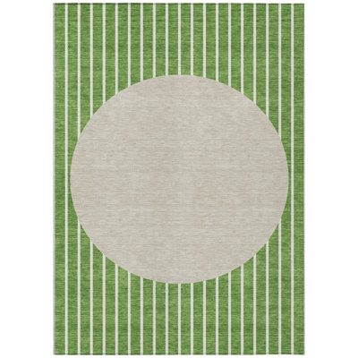 Machine Washable Indoor/Outdoor Chantille ACN994 Green Area Rug