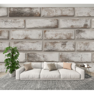 Papier peint adhésif auto-adhésif mural 100% H 100 po x l 144 po amovible en PVC rustique brun