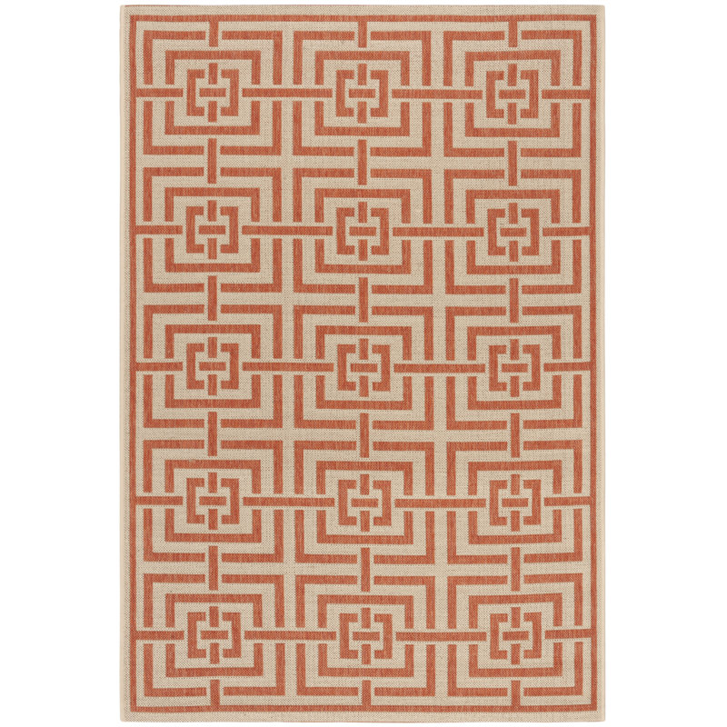Dubay Looped Indoor/ Outdoor Cream/Rust Rug, Rectangle 155 x 229 cm