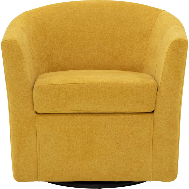 Fauteuil demi-tonneau pivotant 31 po Hansell, Jaune souci Chloe