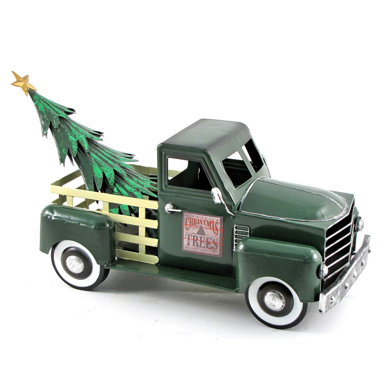 Petit camion avec arbre de noël, Vert