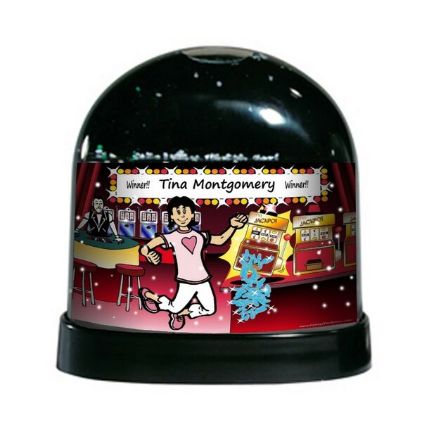 The Holiday Aisle® NTT Cartoon Caricature Gambler Snow Globe | Wayfair