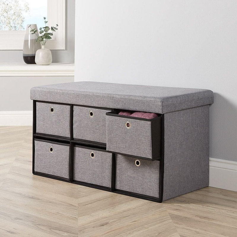 Mackennah 76cm Wide 6 Drawer Storage Ottoman