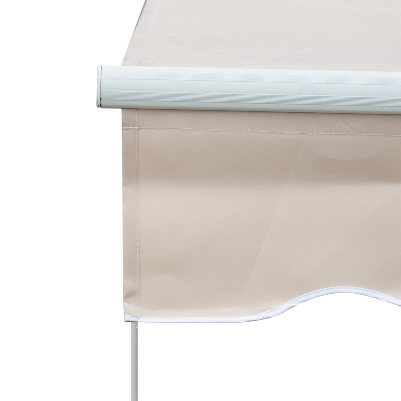 Wall Mounted Terrace Retractable Awning, 49.2" H x 98.5" W x 78.8" D, Beige